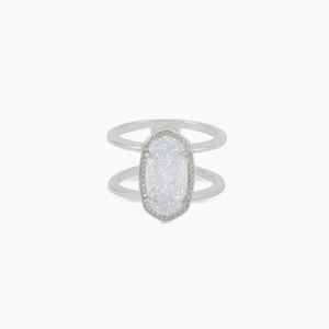 Kendra Scott Elyse Silver Ring In Iridescent Drusy